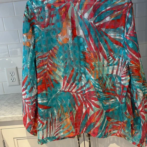 Ruby Rd. Colorful Button Blouse Spring Easter Abstract - Picture 8 of 9